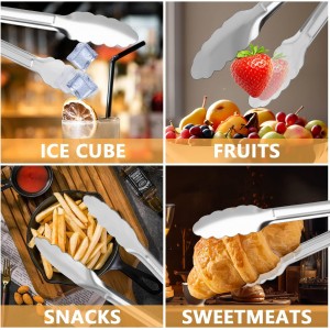 8 Pack Serving Tongs XEVOM Kitchen Tongs,Buffet Tongs, Stainless Steel Food Tong Serving Tong,small tongs (7inch)