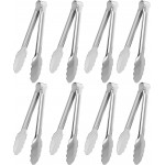 8 Pack Serving Tongs XEVOM Kitchen Tongs,Buffet Tongs, Stainless Steel Food Tong Serving Tong,small tongs (7inch)