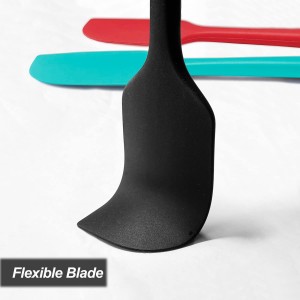 Silicone Spatula for Kitchen, 600°F Heat resistant Spatulas for Baking, Cooking, Scraping,and Mixing, Non Stick Kitchen Utensils, BPA Free, 11.2 IN, 3 Pack, Black