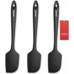 Silicone Spatula for Kitchen, 600°F Heat resistant Spatulas for Baking, Cooking, Scraping,and Mixing, Non Stick Kitchen Utensils, BPA Free, 11.2 IN, 3 Pack, Black