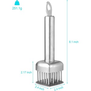 Aliglow 304 Stainless Steel Meat Tenderizer Needle Meat Hammer Mallet Tool Pounder For Tenderizing and Pounding Steak, Beef Pork Chicken BBQ And Poultry