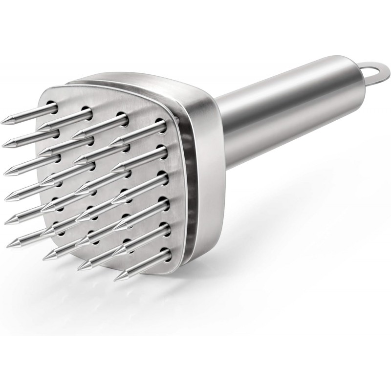 Aliglow 304 Stainless Steel Meat Tenderizer Needle Meat Hammer Mallet Tool Pounder For Tenderizing and Pounding Steak, Beef Pork Chicken BBQ And Poultry