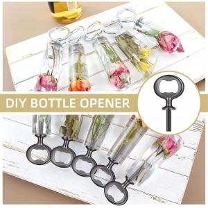 Metal Bottle Opener Kit - 10 Pcs Stainless Steel Inserts, DIY Beer Opener Hardware, Flat Black Inserts