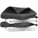 Infinitee Xclusives Premium Dish Cloth 100% Cotton 12 x 12 Inches |Pack of 4| - Ultra Soft Tea Towels - Highly Absorbent Kitchen Rags - Terry Dishcloth for Kitchen and Household Cleaning |Grey|
