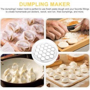 Luxshiny Dumpling Maker Mold 9.05 Inch Russian Pelmeni Press Multi-Hole Dumpling Mold Kitchen Tool for Homemade Dumplings and Party Cooking