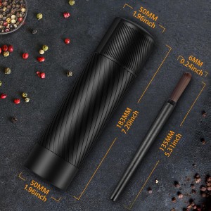 Pepper Grinder, Homnoble Professional Grade Pepper Grinder, Heavy Duty Pepper Mill, Refillable Aluminum Manual Pepper Mill with Adjustable Coarseness and Stainless Steel Blade