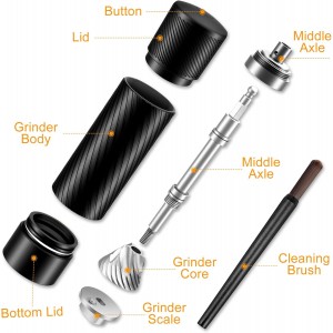 Pepper Grinder, Homnoble Professional Grade Pepper Grinder, Heavy Duty Pepper Mill, Refillable Aluminum Manual Pepper Mill with Adjustable Coarseness and Stainless Steel Blade