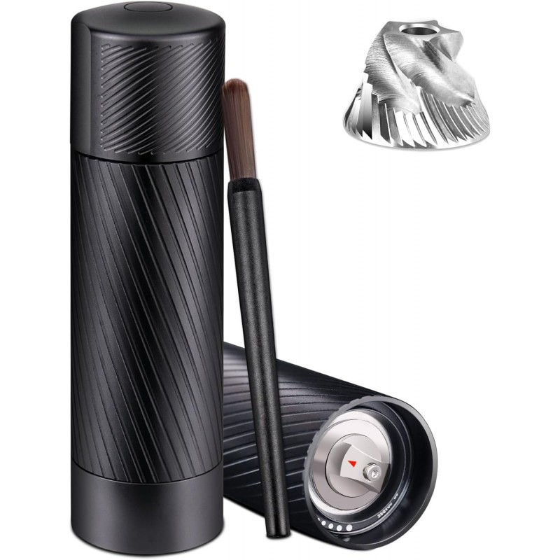 Pepper Grinder, Homnoble Professional Grade Pepper Grinder, Heavy Duty Pepper Mill, Refillable Aluminum Manual Pepper Mill with Adjustable Coarseness and Stainless Steel Blade