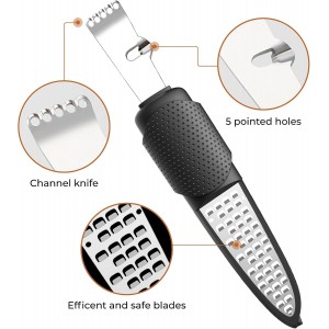Pisol Zester, Lemon Citrus Orange Zester and Grater Tool, Cheese Grater & Vegetable Grater for Lime, Garlic, Ginger, Chocolate, Fruits, Dishwasher Safe