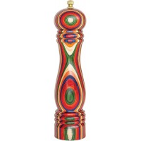 Baltique Marrakesh Pepper Grinder – 8 Inch Colorful Wooden Pepper Mill with Adjustable Stainless Steel Grinding Mechanism – Manual Wood Pepper Grinder for Kitchen or Table Use