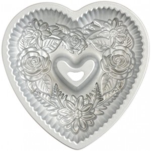 Nordic Ware Wildflower Heart Bundt, 6 Cup, Toffee