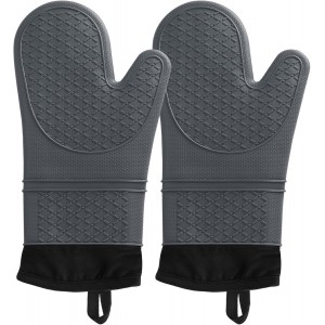 2Pcs Silicone Oven Mitts Waterproof and ...