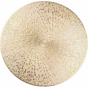 Round Placemats Gold Metallic Set of 6 V...