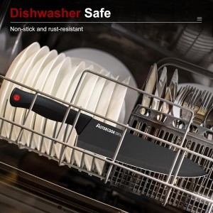 Knife Set, Astercook 15 Pieces Knife Sets for Kitchen with Block, Dishwasher Safe Kitchen Knife Set with Built in Sharpener Block, German Stainless Steel Knife Block Set, Valentine's Gift