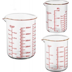 3 Piece Glass Measuring Cup Set, Include...