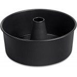 P&P CHEF Angel Food Cake Pan, 10 Inch Cake Pan Round Baking Tube Tin for Baking Pound Cakes, Conical Hollow & One-piece Design, Stainless Steel Core & Heavy-duty, Oven Safe - Black