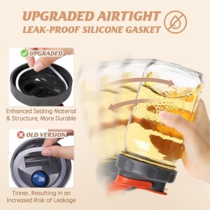 SOLIGT 4 Pack Mason Jar Lids, Wide Mouth Pour Spout Flip Cap Lids for Ball Brand Mason Jars, Leak Proof Airtight for Drinking Salad Dressing & Food Storing