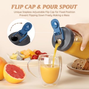 SOLIGT 4 Pack Mason Jar Lids, Wide Mouth Pour Spout Flip Cap Lids for Ball Brand Mason Jars, Leak Proof Airtight for Drinking Salad Dressing & Food Storing