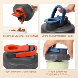 SOLIGT 4 Pack Mason Jar Lids, Wide Mouth Pour Spout Flip Cap Lids for Ball Brand Mason Jars, Leak Proof Airtight for Drinking Salad Dressing & Food Storing