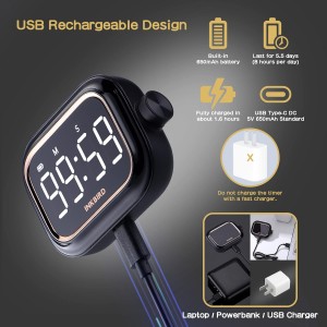 Digital Kitchen Timer for Cooking, INKBIRD Rechargeable 4-Levels Alarm Productivity Timer IDT-02 for Kids, Adults, Teachers, Large LED Smart Countdown Countup Magnetic Timer for Classroom Office