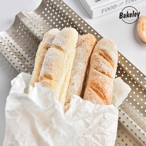 French Baguette Bread Pan, Perforated 2 Loaves Baguette Baking Pan, 14.75