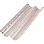 French Baguette Bread Pan, Perforated 2 Loaves Baguette Baking Pan, 14.75
