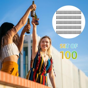 100 Pack Black Metal Bottle Opener Keychains, Tiny Beverage Opener Party Favor (Black, 100Pcs)