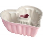 Paris Hilton Heart Shaped Fluted Cake Pan, Cast Aluminum with Clean Ceramic Nonstick Bakeware, Dishwasher Safe, Made without PFAS, PFOA, PFOS & PFTE, 9-Inch, Pink