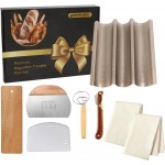 Premium Baguettes Transfer Peel Set with 2pcs Bread Proofing Cloth, Baking Couch - Bread Lame - Dough Scraper - Baking Tray