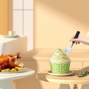 2 pcs Ice Cream Spade,Ice Cream Scoop,Stainless Steel Ice Cream Paddle with Plastic Handle,Heavy Duty & Durable Bend Proof Ice Cream Scooper Butter Cutter(Black)