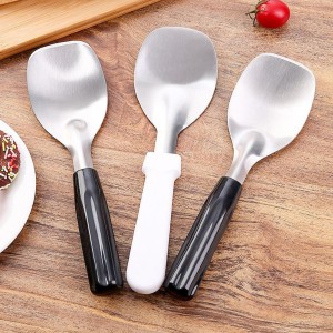 2 pcs Ice Cream Spade,Ice Cream Scoop,Stainless Steel Ice Cream Paddle with Plastic Handle,Heavy Duty & Durable Bend Proof Ice Cream Scooper Butter Cutter(Black)