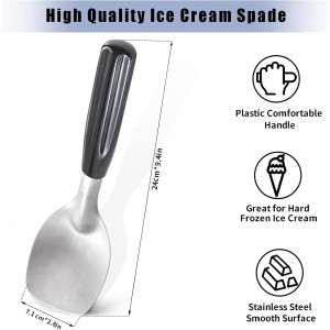 2 Pack Ice Cream Spade - Stainless Steel Flat Ice Cream Paddle, Scooper for Hard or Creamy Dessert Spade Butter Cutter