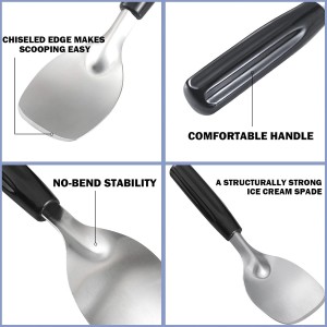 2 Pack Ice Cream Spade - Stainless Steel Flat Ice Cream Paddle, Scooper for Hard or Creamy Dessert Spade Butter Cutter