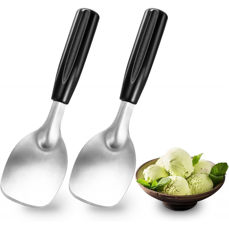 2 Pack Ice Cream Spade - Stainless Steel Flat Ice Cream Paddle, Scooper for Hard or Creamy Dessert Spade Butter Cutter