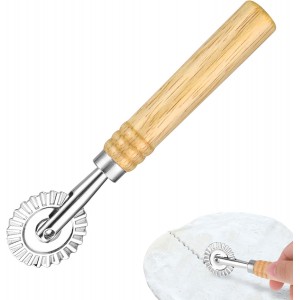 Pasta Cutter Wheel Ravioli Cutter Wheel with Roller Pizza Cutter Wheel Dumpling Lace Making Zinc Alloy Noodle Making Cutter for Kitchen