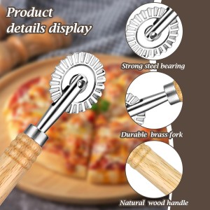 Pasta Cutter Wheel Ravioli Cutter Wheel with Roller Pizza Cutter Wheel Dumpling Lace Making Zinc Alloy Noodle Making Cutter for Kitchen