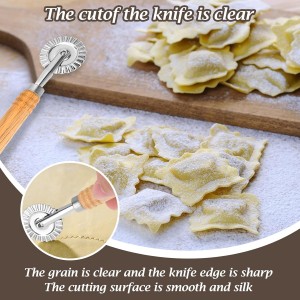 Pasta Cutter Wheel Ravioli Cutter Wheel with Roller Pizza Cutter Wheel Dumpling Lace Making Zinc Alloy Noodle Making Cutter for Kitchen