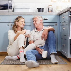 Kitchen Mats for Floor, Kitchen Rug, Nonskid, Washable, Absorbent Kitchen Runner Rug for in Front of Sink, Entryway, Rubber Backing Indoor Door Mat, Farmhouse Style Standing Mat, 17.3