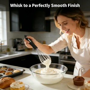 Anaeat Stainless Steel Kitchen Whisk Set of 5, Milk and Egg Beater Blender with Thick Wire for Whisking, Cooking, Baking, Beating and Stirring - 5