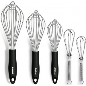 Anaeat Stainless Steel Kitchen Whisk Set...