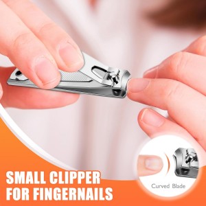 DRMODE Finger Nail Clippers Adult - 8 Pack Nail Clippers Bulk for Men Women Sharp Travel Toenail Clippers and Fingernail Clipper Set Curved Cutter Trimmer with Nail File