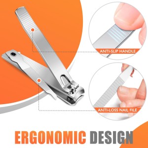 DRMODE Finger Nail Clippers Adult - 8 Pack Nail Clippers Bulk for Men Women Sharp Travel Toenail Clippers and Fingernail Clipper Set Curved Cutter Trimmer with Nail File