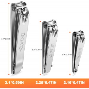 DRMODE Finger Nail Clippers Adult - 8 Pack Nail Clippers Bulk for Men Women Sharp Travel Toenail Clippers and Fingernail Clipper Set Curved Cutter Trimmer with Nail File