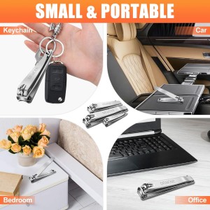 DRMODE Finger Nail Clippers Adult - 8 Pack Nail Clippers Bulk for Men Women Sharp Travel Toenail Clippers and Fingernail Clipper Set Curved Cutter Trimmer with Nail File