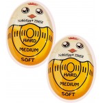 NobleEgg Egg Timer for Boiling Eggs, Soft Medium Hard Boiled Egg Timer That Changes Color When Done, No BPA, Basics line, Yellow, Pack of 2