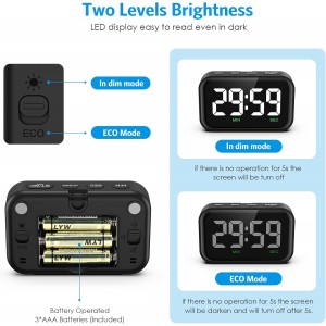 Digital Kitchen Timer, Digital Timer with Large LED Display, Magnetic Kitchen Timer for Cooking, 3 Volume Levels for Classroom/Office/Home/Work/Study, Black (Battery Included)