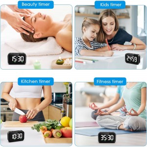 Digital Kitchen Timer, Digital Timer with Large LED Display, Magnetic Kitchen Timer for Cooking, 3 Volume Levels for Classroom/Office/Home/Work/Study, Black (Battery Included)