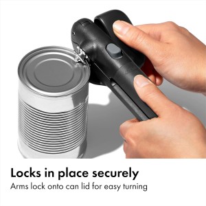 OXO Good Grips Lock & Go Can Opener, Manual Can Opener with Locking Arms and Easy-Release Button, Handheld Kitchen Gadget, Compact Kitchen Utensil for Everyday Use