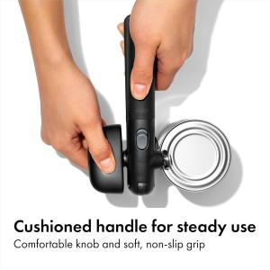 OXO Good Grips Lock & Go Can Opener, Manual Can Opener with Locking Arms and Easy-Release Button, Handheld Kitchen Gadget, Compact Kitchen Utensil for Everyday Use