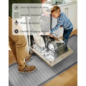 PADOOR Non Slip Kitchen Rugs Sets of 2 - Extra Large 2.5'x6' + 20